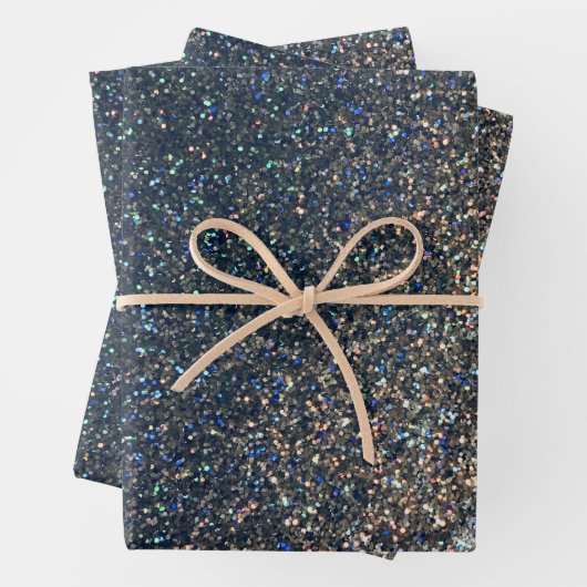 Foto Place Mat Imitate Silver Glitzer 3 Packung Geschenkpapier Set (Beispiel)