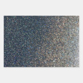 Foto Place Mat Imitate Silver Glitzer 3 Packung Geschenkpapier Set (Vorderseite)