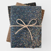 Foto Place Mat Imitate Silver, Gold Glitzer Punkte Geschenkpapier Set (Beispiel)