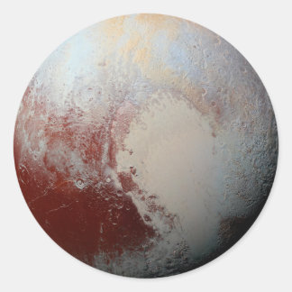 Foto Planet Pluto 2015 von den neuen Horizonten de Runder Aufkleber