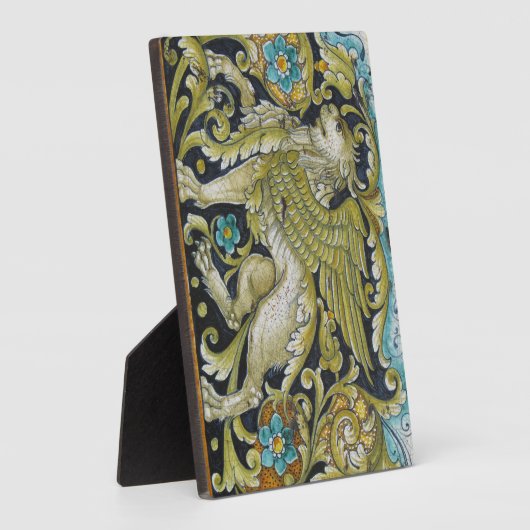 Foto Plaque - Deruta Tile Lion Fotoplatte (Seite)