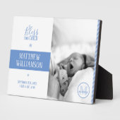 Foto Plaque mit Baby Birth Stats und Monogram Fotoplatte (Seite)