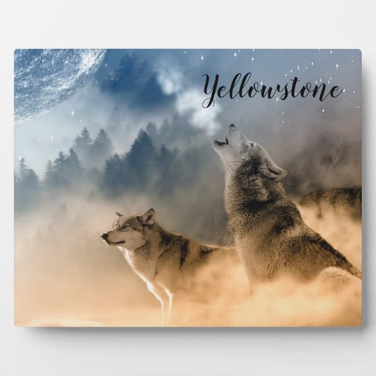 Foto Plaque-Yellowstone-Wölfe Fotoplatte (Vorderseite)