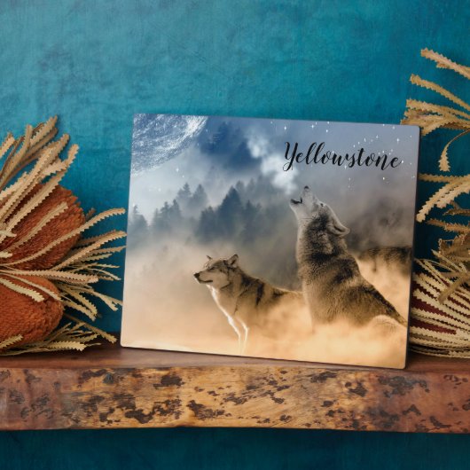 Foto Plaque-Yellowstone-Wölfe Fotoplatte (Seite)