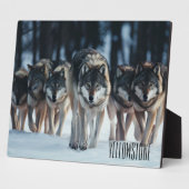 Foto Plaque-Yellowstone-Wölfe Fotoplatte (Seite)