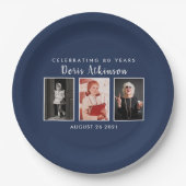 Foto-Platte zum 80. Pappteller (Vorderseite)