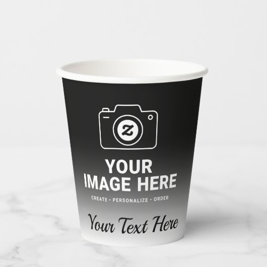 Foto Plus Benutzerdefinierte Nachricht Pappbecher (Vorderseite)