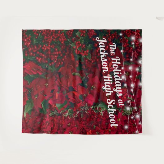 Foto Poinsettia Red Green Blätter Wandteppich (Vorderseite (Horizontal))