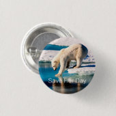 Foto Polar Bär Blau Weiße Inspiration Natur Button (Vorne & Hinten)