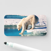 Foto Polar Bären Monogram Text Klimawandel Cool Namensschild (Beispiel)