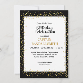 Foto Police Birthday Party Gold Stars Einladung