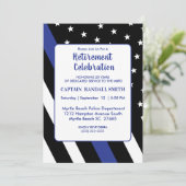 Foto Police Retirement Blue Line Flag Einladung (Stehend Vorderseite)