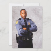 Foto Police Retirement Blue Line Flag Einladung (Rückseite)