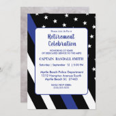 Foto Police Retirement Blue Line Flag Einladung (Vorne/Hinten)