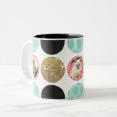 FOTO POLKA DOT Moderner Kinderfotospot Schwarzes G Zweifarbige Tasse (Vorderseite Links)