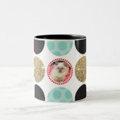 FOTO POLKA DOT Moderner Kinderfotospot Schwarzes G Zweifarbige Tasse (Mittel)