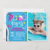 Foto Pool Party Sommermädchen Geburtstagsparty Einladung (Vorderseite)