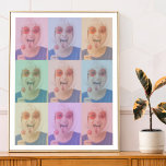 Foto Pop Art | Moderner, trendiger Retro-Farbblock Poster<br><div class="desc">Ein individuelles Foto Pop Art Foto Poster,  um Ihr Lieblingsfoto hochzuladen,  das von einer Reihe von farbenfrohen,  transparenten Overlays in Pastelltönen von Rosa,  Blau,  Grün,  Gelb Orange und lila!</div>
