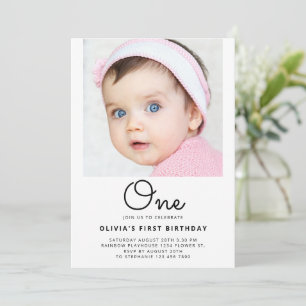 Foto Portrait 1 Script 1 Baby Erstgeburtstag Einladung