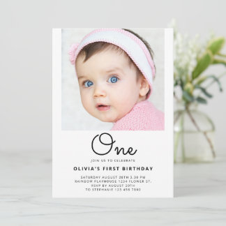 Foto Portrait 1 Script 1 Baby Erstgeburtstag Einladung