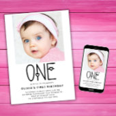 Foto Portrait One Sweetheart 1. Geburtstag Einladung