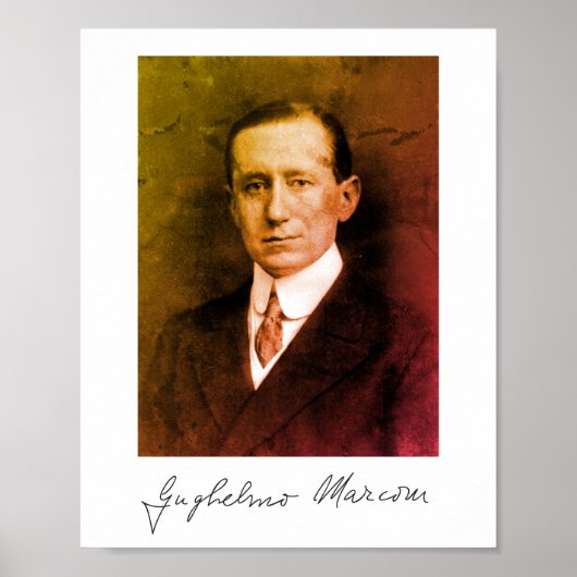 Foto Portrait und Unterschrift von Guglielmo Marco Poster (Vorne)