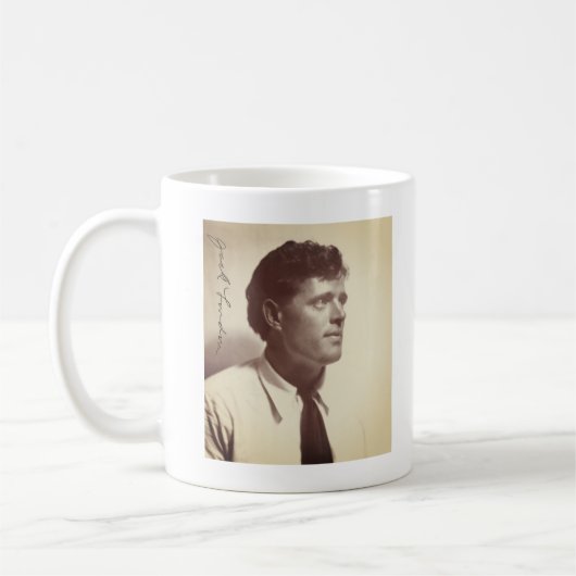 Foto-Portrait von Jack London Kaffeetasse (Links)