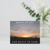 Foto Postcard 17 Sunset Burst Peace Wording Postkarte (Stehend Vorderseite)