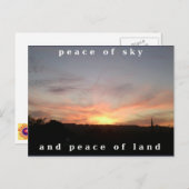 Foto Postcard 17 Sunset Burst Peace Wording Postkarte (Vorne/Hinten)