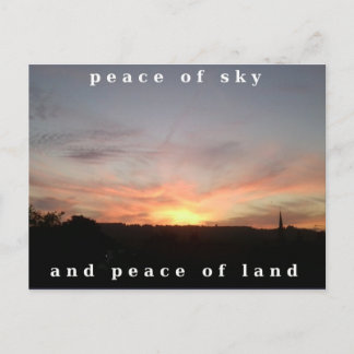 Foto Postcard 17 Sunset Burst Peace Wording Postkarte