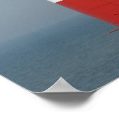 Foto-Poster "Red White Striped Lighthouse Sea" Poster (Ecke)