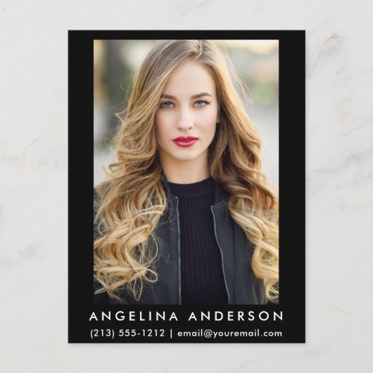 Foto-Postkarte des Schauspielers - Schwarz Postkarte (Vorderseite)