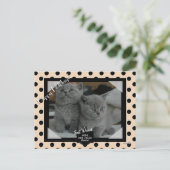 Foto Postkarte mit schwarzem Polka Dot Hintergrund (Stehend Vorderseite)