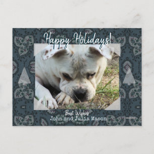 Foto-Postkarte mit vintage Paisley-Hintergrund Postkarte