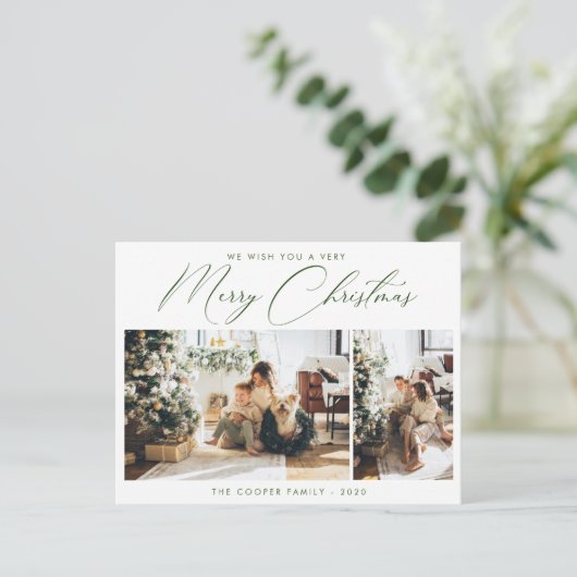 Foto Postkarte | Moderne Weihnachten (Stehend Vorderseite)