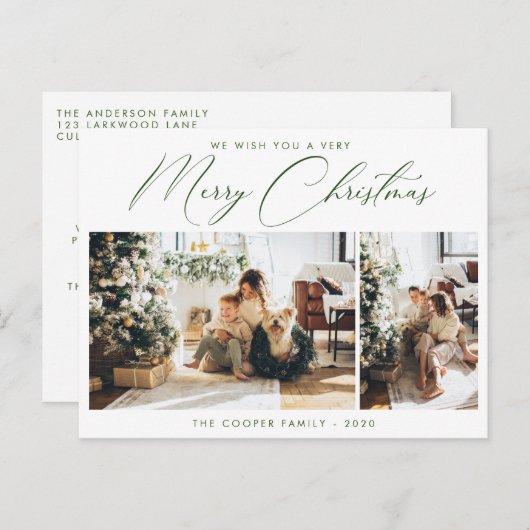 Foto Postkarte | Moderne Weihnachten (Vorne/Hinten)