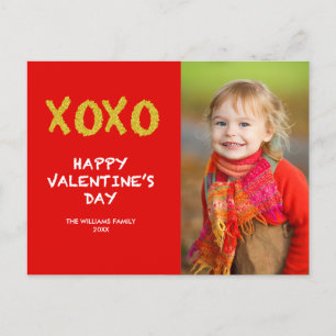 Foto-Postkarte Valentines des GoldXOXO Tages Feiertagspostkarte