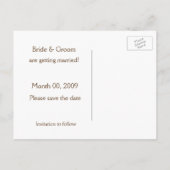 Foto-Postkarten mit aquamarinem und braunem Save t Ankündigungspostkarte (Rückseite)