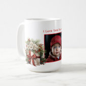 Foto präsentiert Satin Ribbon Pine Branches Kaffeetasse (Vorderseite Links)