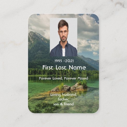 Foto Prayer Bergsee Landschaft Visitenkarte (Rückseite)