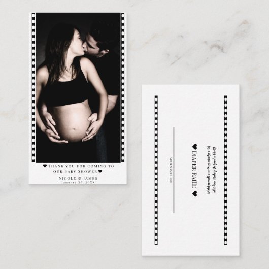 Foto-Preiskarten für individuelles Windeln Raffle Visitenkarte (Vorne/Hinten)