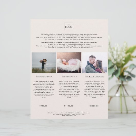 Foto Preislisten-Flyer (Stehend Vorderseite)