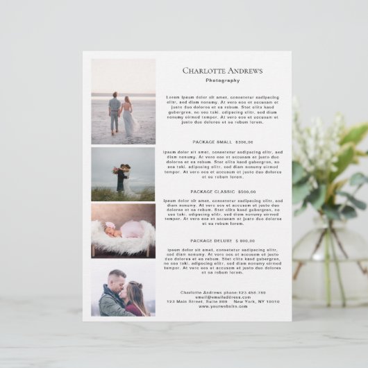 Foto Preislisten-Flyer (Stehend Vorderseite)