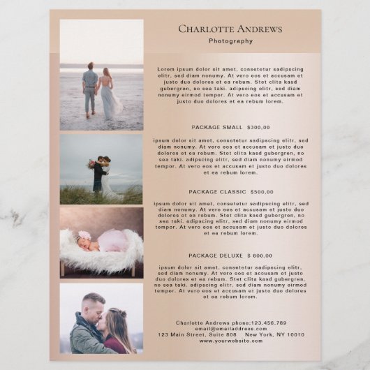 Foto Preislisten-Flyer (Vorderseite)