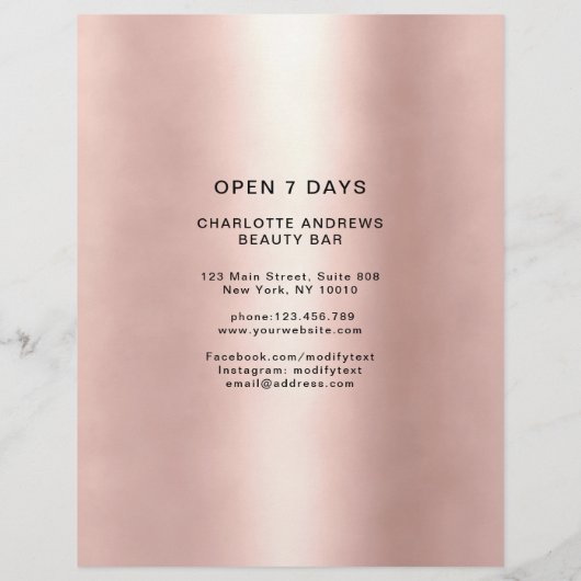 Foto Preislisten-Salon (Rückseite)