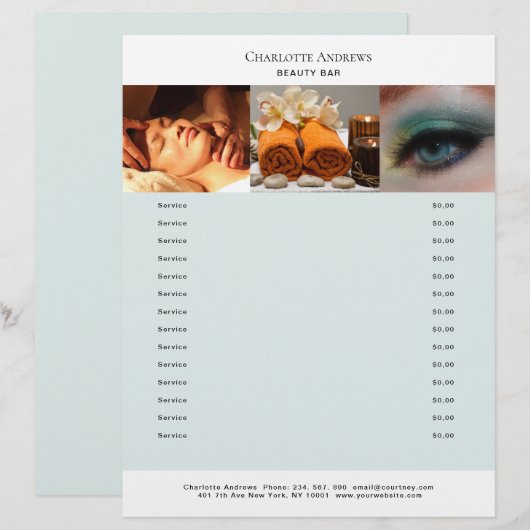 Foto Preislisten-Salon (Vorne/Hinten)