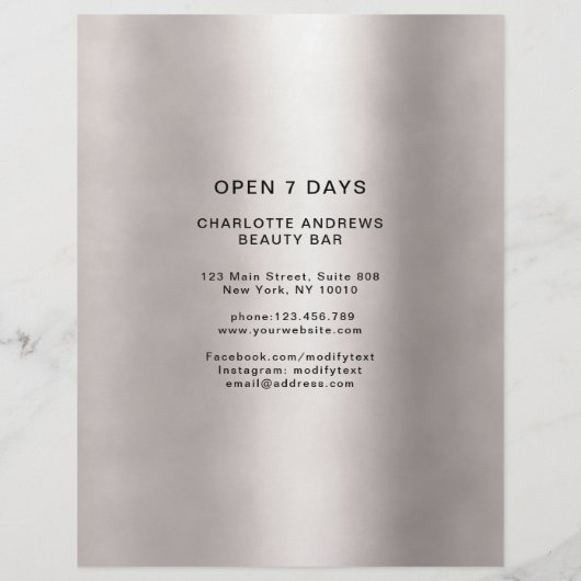 Foto Preislisten-Salon (Rückseite)