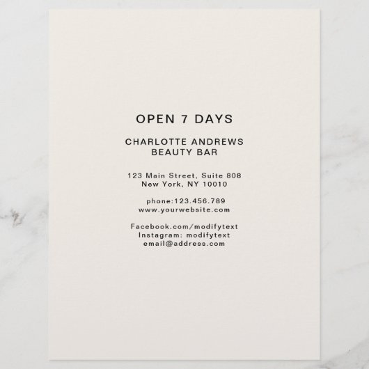 Foto Preislisten-Salon (Rückseite)