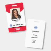 FOTO Press Abzeichen Ausweis (Vorder- & Rückseite)