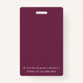Foto Press Pass Burgundy Black ID Abzeichen Ausweis (Rückseite)